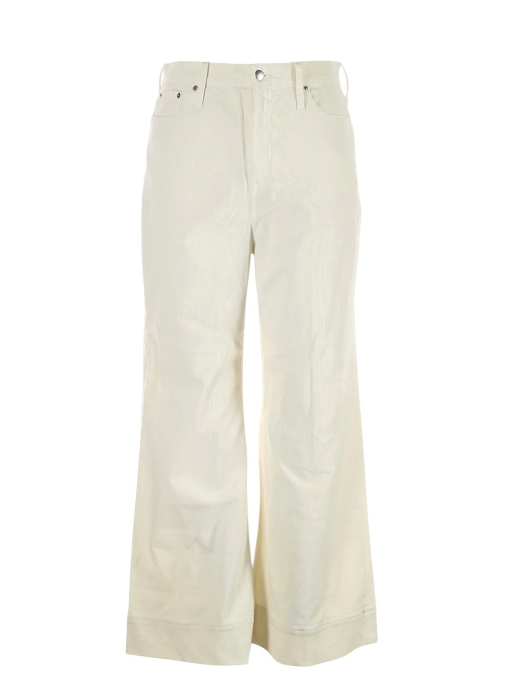 J. Crew Wide Leg Corduroy Trousers Size 32 Cream High Rise Workwear Teacher NWT